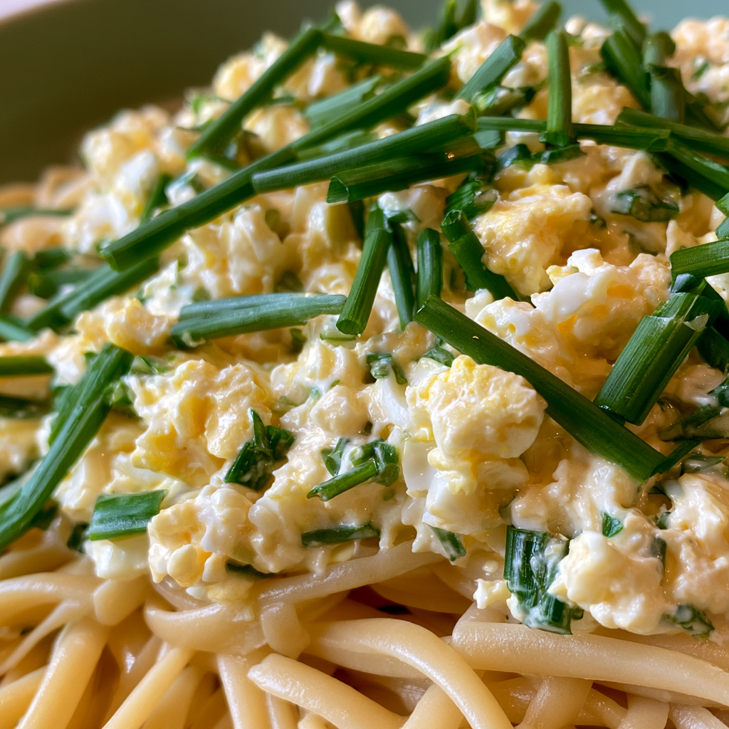 Pasta jajeczna z szczypiorkiem: 10 Minuten zum Genuss