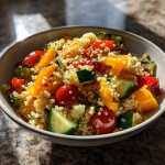 fit przepisy: prosta sałatka z quinoa i warzywami na lunch